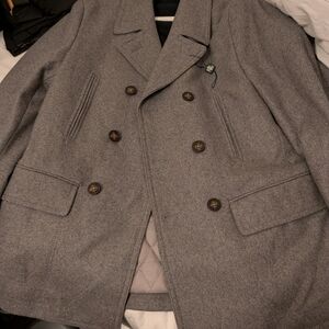 Ralph Lauren Charcoal Double-Breasted Peacoat